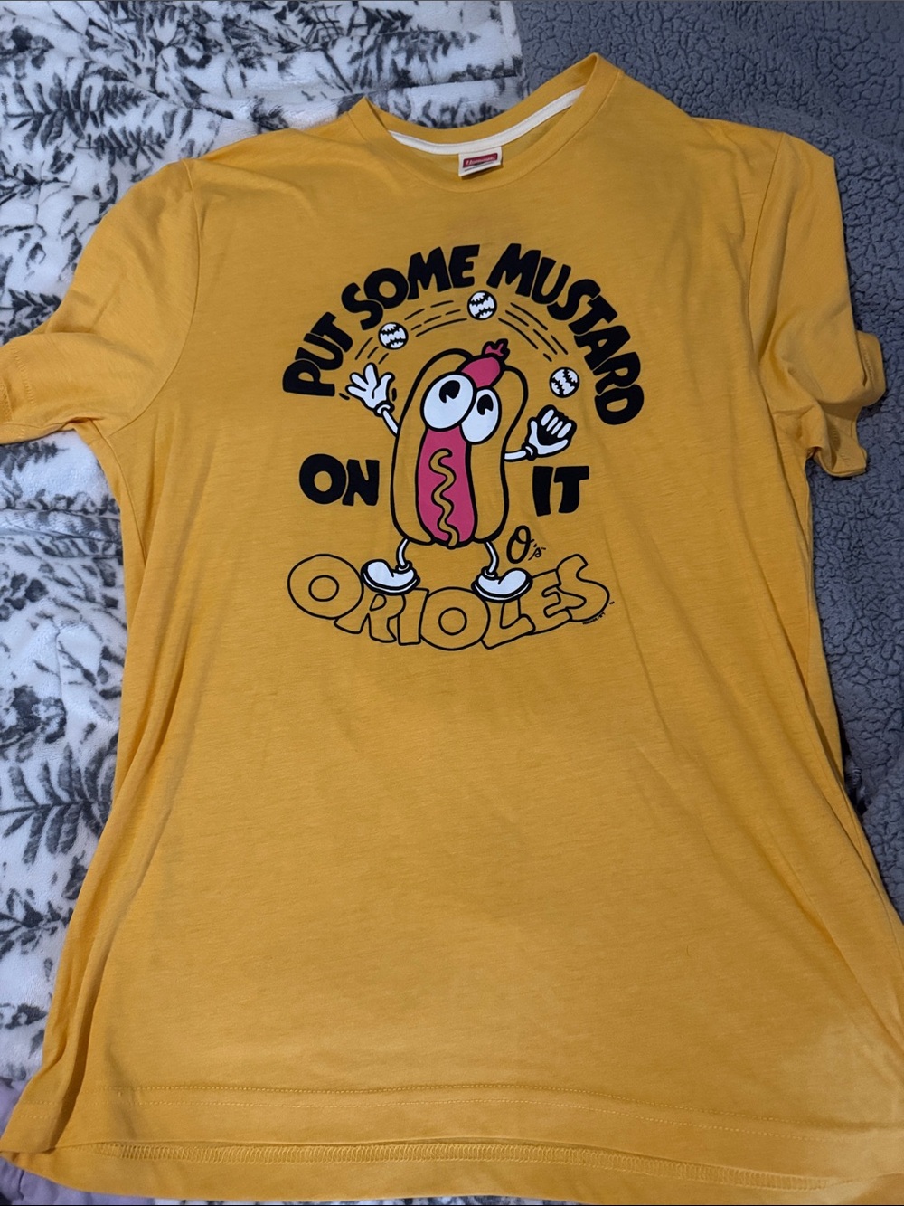 HOMAGE Mustard Yellow Ringer Tee with White Trim NWT